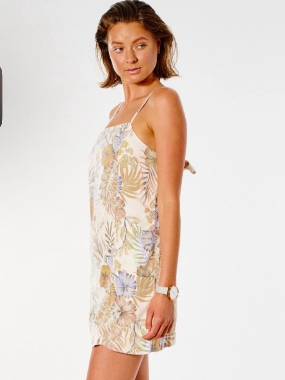 Rip Curl Tropical Floral Open Back Mini Dress NWOT Size Large